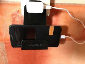Handy-Ladegerät-Halter Wand-Buchse Handy lade-dock Ständer Telefon stand 3d print model - Mito3D