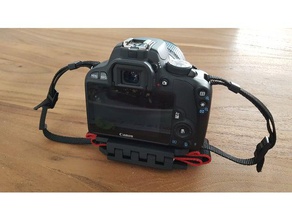 canon strap clamp 100d 550d + nikon d5300 camera grip 550 eos rebel dslr sl1 3d print model - Mito3D
