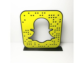 snapchat código personalizado signos y logotipos fantasma complemento 3d print model - Mito3D