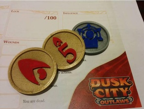 dusk city outlaws game tokens toy & accessories 3d print model - Mito3D