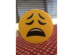 cansado de emoji emojii sad smiley 3d print model - Mito3D