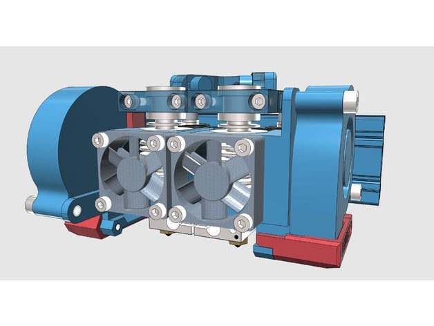 e3d v6 dual hotend integrated layer fan - like prusa i3 3d printer parts 5015 duct tevo tarantula 3D print model - Mito3D