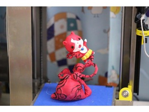 jibanyan oyuncaklar ve oyunlar renkli oyun anılar kahramanı çizgi film mutlu kırmızı 3d print model - Mito3D