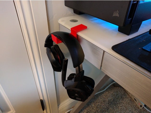 desk headset hanger organization holder hook tresanti 3D print model - Mito3D