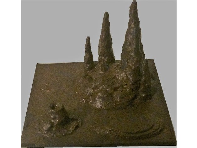 caverne du donjon de la tuile jeux grotte le mdn tuiles donjons dragons openlock rpg stalagmite terrain vrai 3D print model - Mito3D