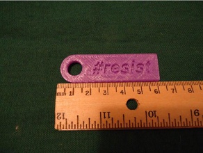 hashtag Anahtarlık direnmek özelleştirilmiş feminizm feminist direnç 3d print model - Mito3D