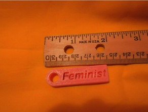 feminista de chaveiro chaveiros personalizado o feminismo chave berloques cadeia key fob protesto pussyhat resistir resistência 3d print model - Mito3D
