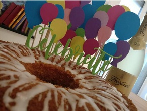 celebrar topper de la torta cocina y comedor pastel cumpleaños boda 3d print model - Mito3D