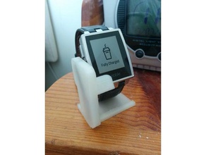 pebble steel charge dock stand gadgets charger watch 3d print model - Mito3D