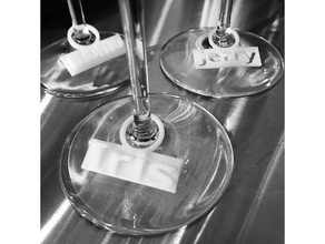 Weinglas Namensschilder 3d-drucken name-tags 3d print model - Mito3D