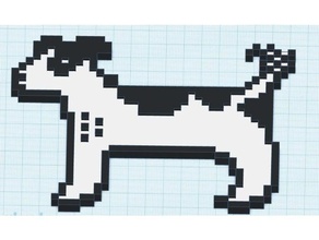 lobocow 2d art chien double extrusion le pixel 3d print model - Mito3D