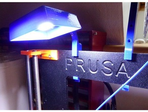 prusa i3 mk2 s 3 led panel light clipon upgrade 3d printer accessories 12v car clip cob lamp lampshade lighting mk2s mk3 mount original smd 3d print model - Mito3D