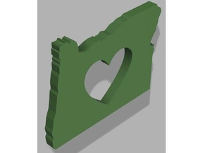 oregon Liebe grüne Herz 3d-drucken 3d print model - Mito3D