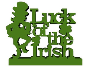 suerte irlandesa 2 signos y logotipos irlandés de la san patricio st patricks day wslab 3d print model - Mito3D