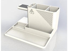 desktop organizer v2 secret compartment organization 3d print model - Mito3D