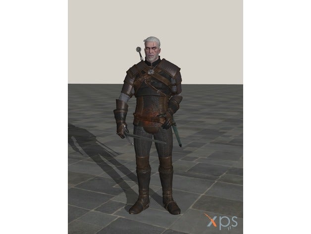 geralt rivia - action pose people model witcher 3 3D print model - Mito3D