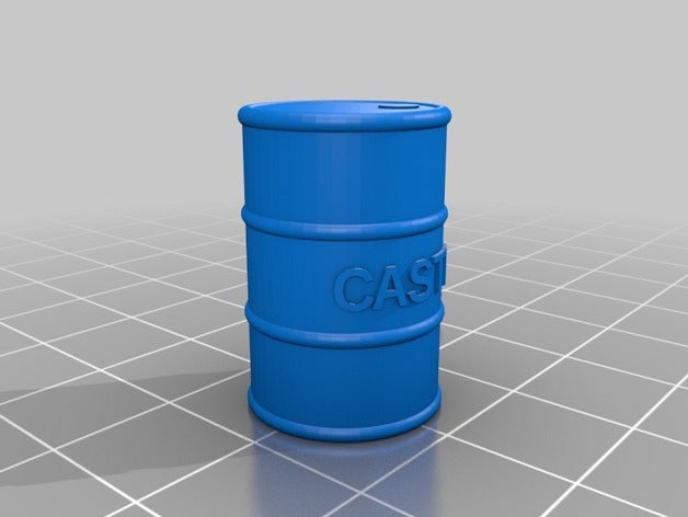 barril aceite castrol h0 juegos y juguetes personalizado 3D print model - Mito3D