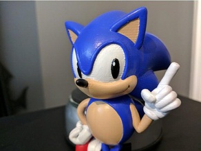 sonic hedgehog logotipo juegos de video carácter figura el la manía retro sega pie juego 3d print model - Mito3D