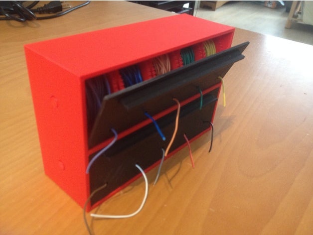 personalizable carrete de alambre titular la caja del dispensador electrónica cuadro personalizador bobina soporte 3D print model - Mito3D
