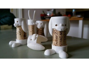 tavşan mantar dostum heykeller aksiyon figürü bunny karakter cork dostlar Paskalya tavşanı kolay yazdırma felixprinter figürinler eğlenceli hediye çocuklar geri dönüşüm heykel bahar 3d print model - Mito3D