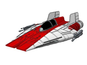 sw - rz-1 a-wing 3d-drucken scifi star wars x-wing starfighter tabletop 3d print model - Mito3D