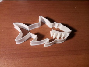 cute shark cookie cutter kitchen & dining 3d print model - Mito3D