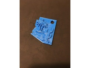 Arizona state Schlüsselanhänger souvenir arizona keychain Zustand 3d print model - Mito3D