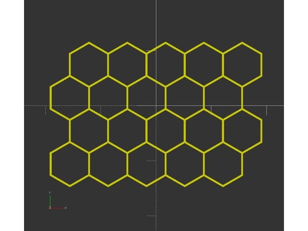 openscad 2d honeycomb shape module library 3D print model - Mito3D