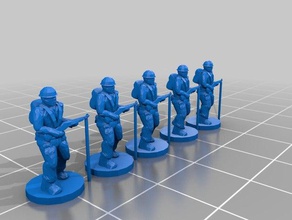 los hombres del ejército - fow llamas de la guerra 15mm infantería La impresión en 3d 3d print model - Mito3D