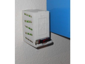 battery dispenser wall mount holes electronics 3d print model - Mito3D