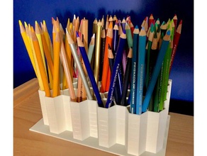 couleur porte-crayon l'art des outils art crayon de hexigon le titulaire 3d print model - Mito3D