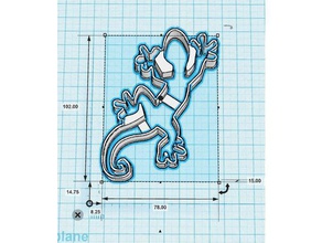gecko cortador de galletas La impresión en 3d cookie cocina azúcar 3d print model - Mito3D