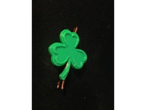 shamrock bobby pin jewelry bobbypin clover holiday st partrick's day 3d print model - Mito3D