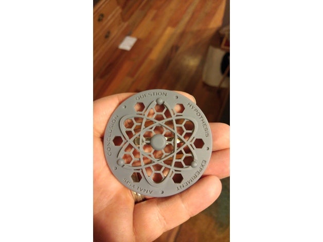 Mart bilim düğmesi aksesuarlar atom Petek 3D print model - Mito3D