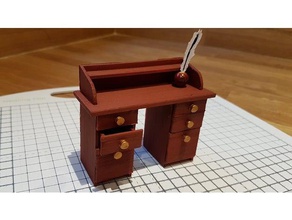 büro 1 12 ölçekli yazılı bebek evi model mobilya Oyuncak yazma 3d print model - Mito3D