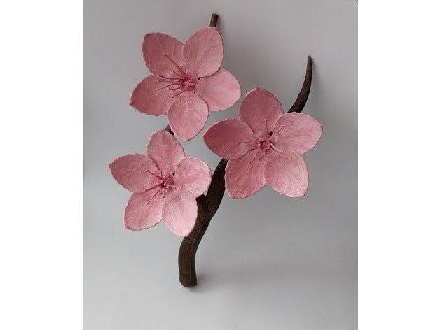 cherry blossom branch decor decoration flower tree 3D print model - Mito3D