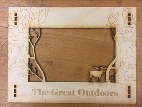 laser cut forest frame w moose decor lasercut cutter photography tree wood 3d print model - Mito3D