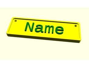 name tag customizer signs & logos plate 3d print model - Mito3D