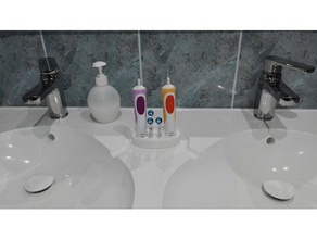 base dois escova de dentes elétrica recipientes 3d print model - Mito3D