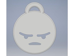 angery reacc keychain angry hell facebook thot 3d print model - Mito3D