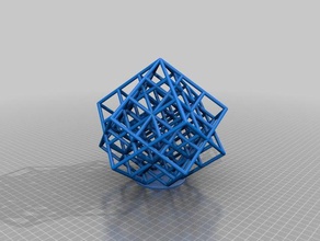 my customized lattice cube v2 new options math art 3d print model - Mito3D