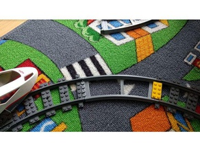 lego city pista de tren compatible con barra curva en la v2 juguetes construcción 3d print model - Mito3D