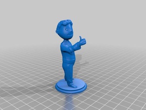 fallout vault boy - fisso sculture 3d print model - Mito3D