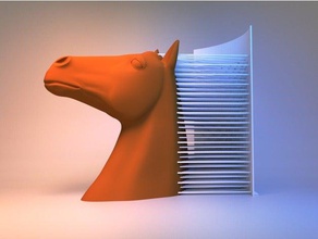 haarigen Pferd, single-dual-extrusion interaktive Kunst haarige Pferd Opfer 3d print model - Mito3D