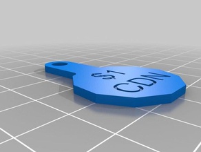 canadese carrello loonie chiave tag gadget della spesa superstore 3d print model - Mito3D