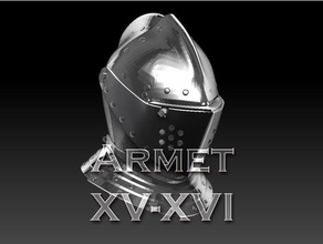 armet capacete xv-xvi scans e réplicas armadura 3d print model - Mito3D