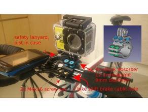 action cam mount bike vibration absorb sport & outdoors damper freecad gopro shock absorber 3d print model - Mito3D