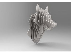 wolf art cnc flat assembly 3d print model - Mito3D