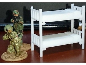 28mm caserne des lits superposés modèle de meubles lit superposé le mobilier wargaming 3d print model - Mito3D