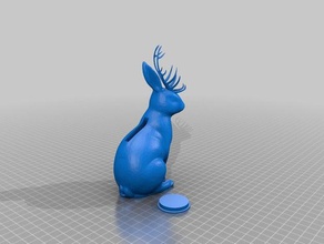 jackalope bank decor bunny coin piggy rabbit 3d print model - Mito3D